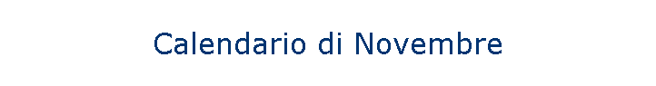 Calendario di Novembre